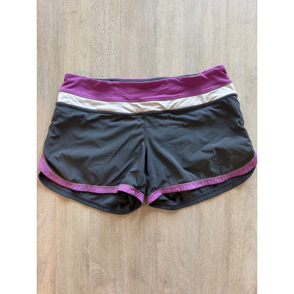 Lululemon Vintage Y2K Groovy Run Shorts Gray/Purple Stripe Size 6
